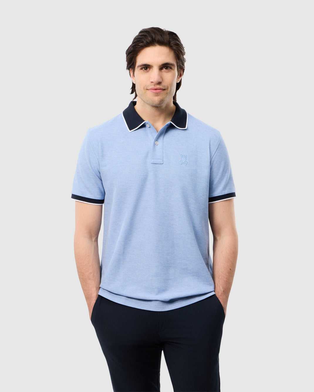 Polos Psycho Bunny Windcrest Pique Polo Shirt Bleu Homme | TIM-76342341